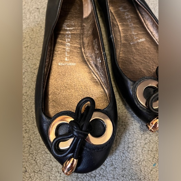 Jeffrey Campbell Bow Ballet Flat Shoes Leather Slip On Ribbon Gold 2 Ring Kawaii - Picture 2 of 11